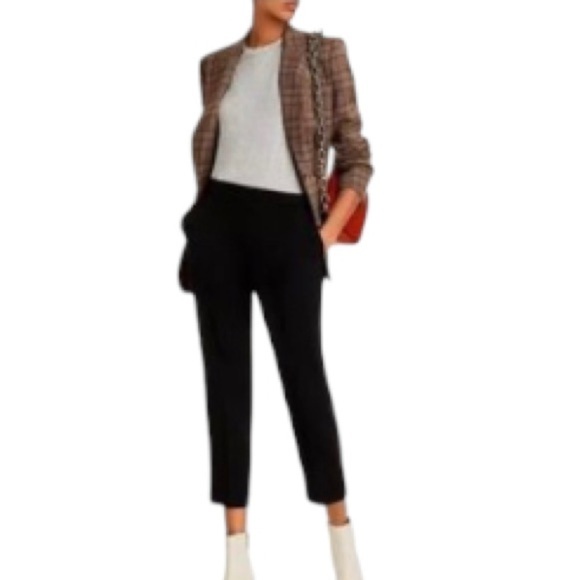 Theory NWT Treeca Pull-On Glossed Black Trousers Stretch Ponte Pants Size M - Picture 10 of 10